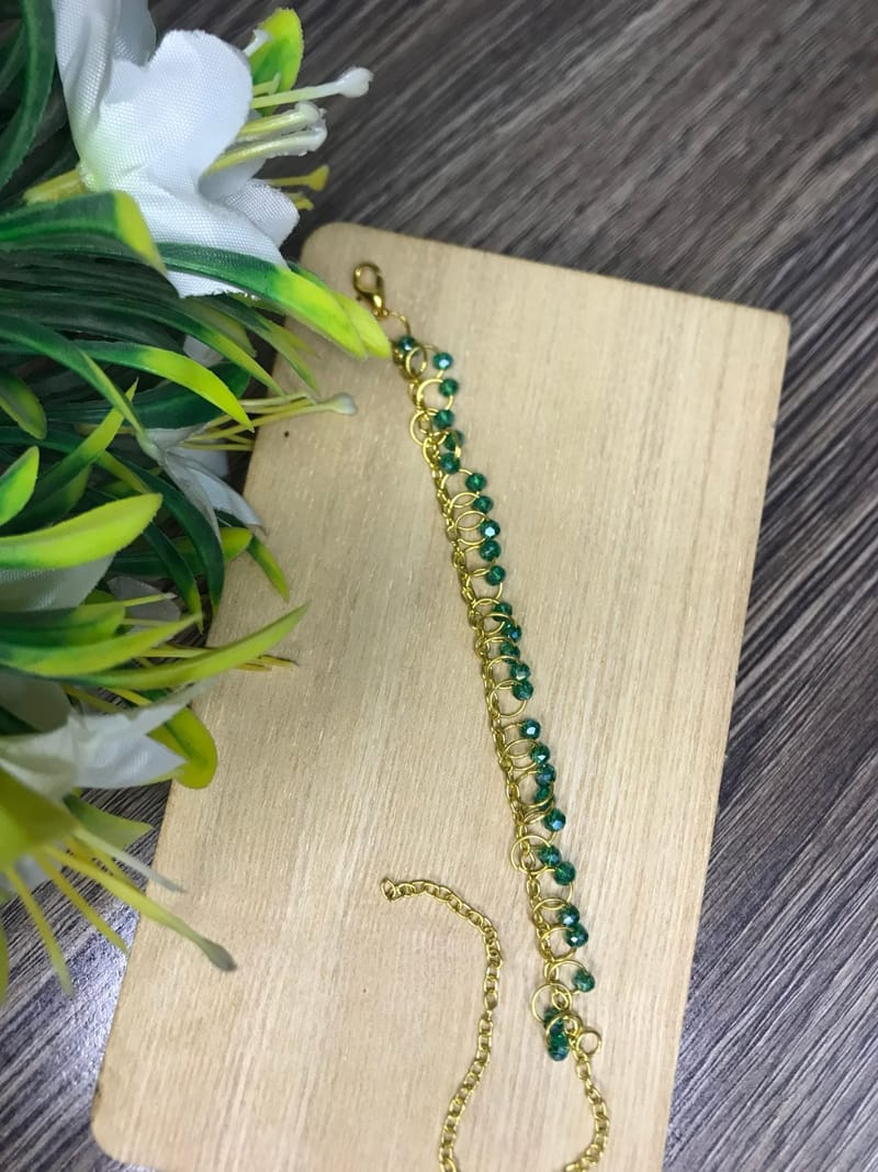 Bottle Green Crystal beads bracelet