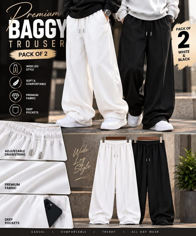 Baggy Wide Leg Trousers