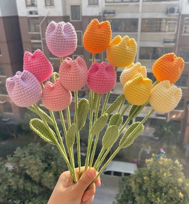 Crochet Tulip Bouquet