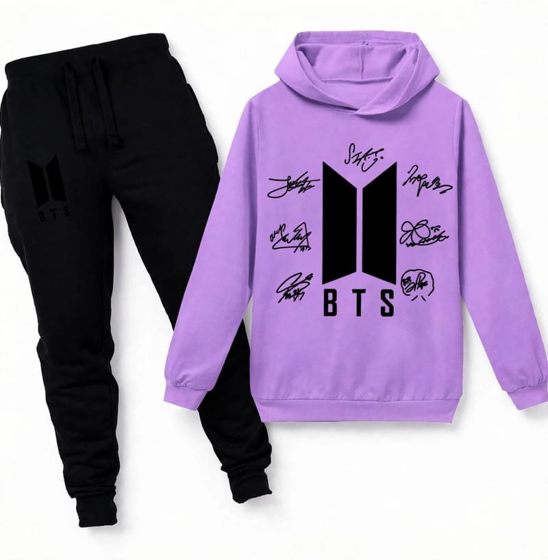 BTS Women's Stitched Fleece Printed Pullover Hoodie with Hooded Neck, photo 3