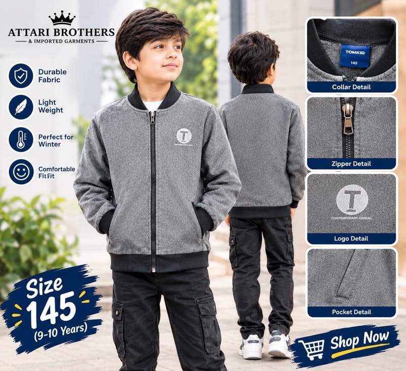 Grey Zip Bomber Jacket, photo 3