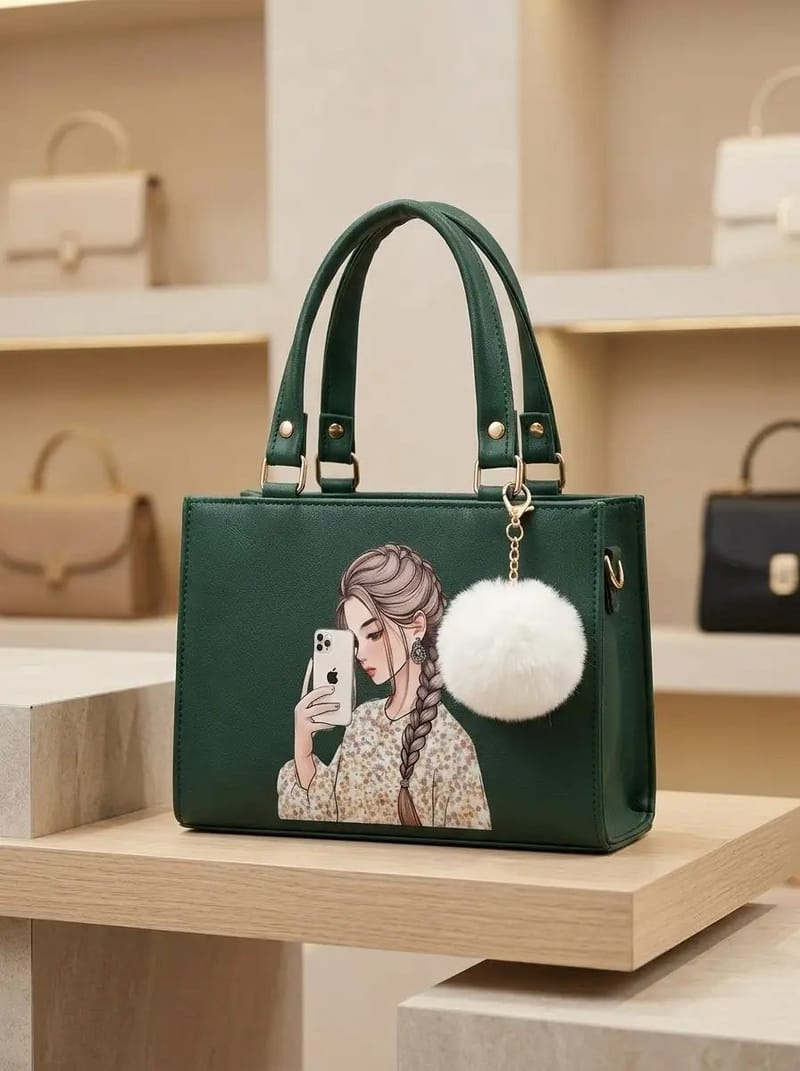 Girl's Leather Printed Shoulder Bag, photo 2