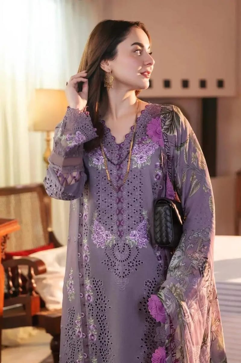 3 Pcs Women's Unstitched Embroidered Suit, photo 2
