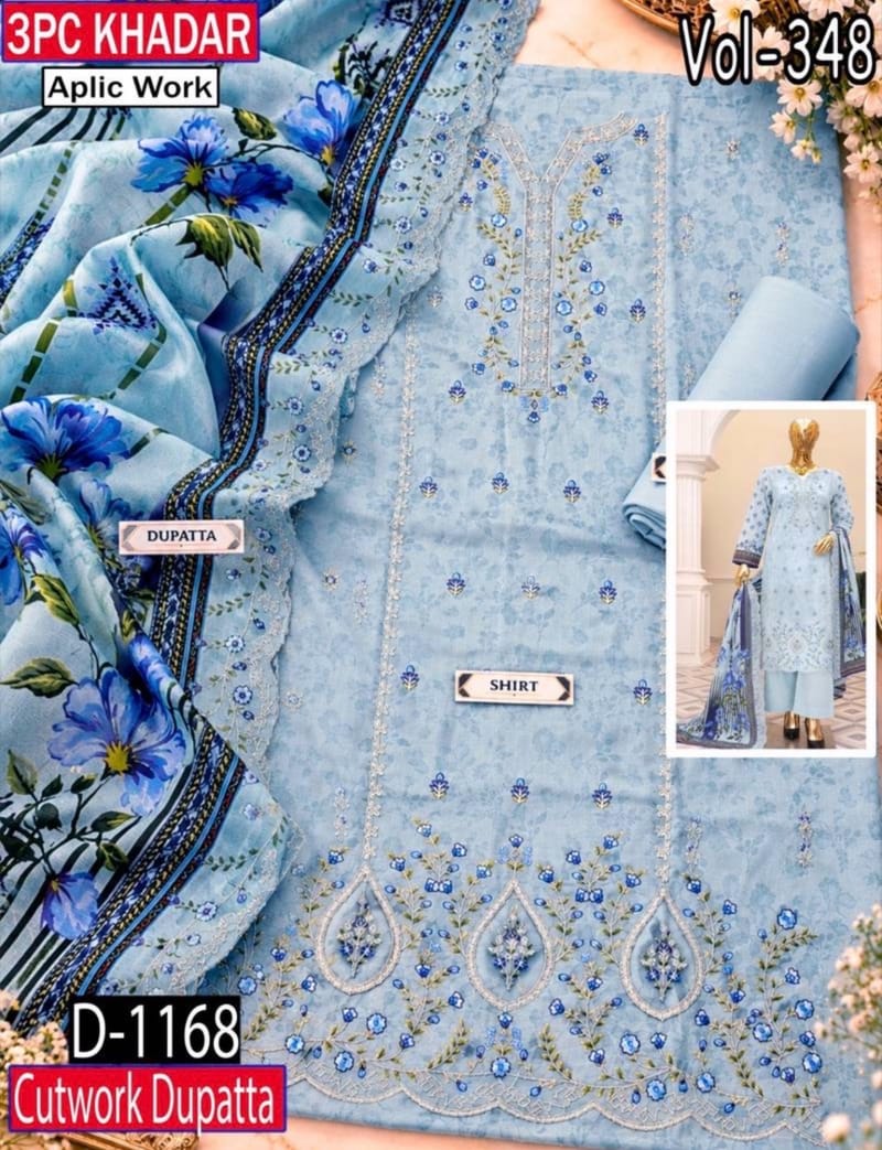 APLIC WORK KHADDAR 3pc COCO BY ZARA SHAHJAHAN EMBROIDERED, photo 2