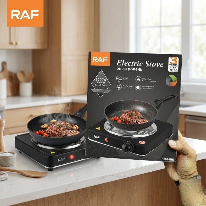 RAF 1000W Single Electric Stove – Portable Adjustable Temperature Control & Overheat Protection, photo 2