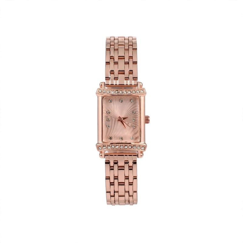Women Rose Gold Chain Watch Square Dial | Ladies Bracelet Watch Pakistan
