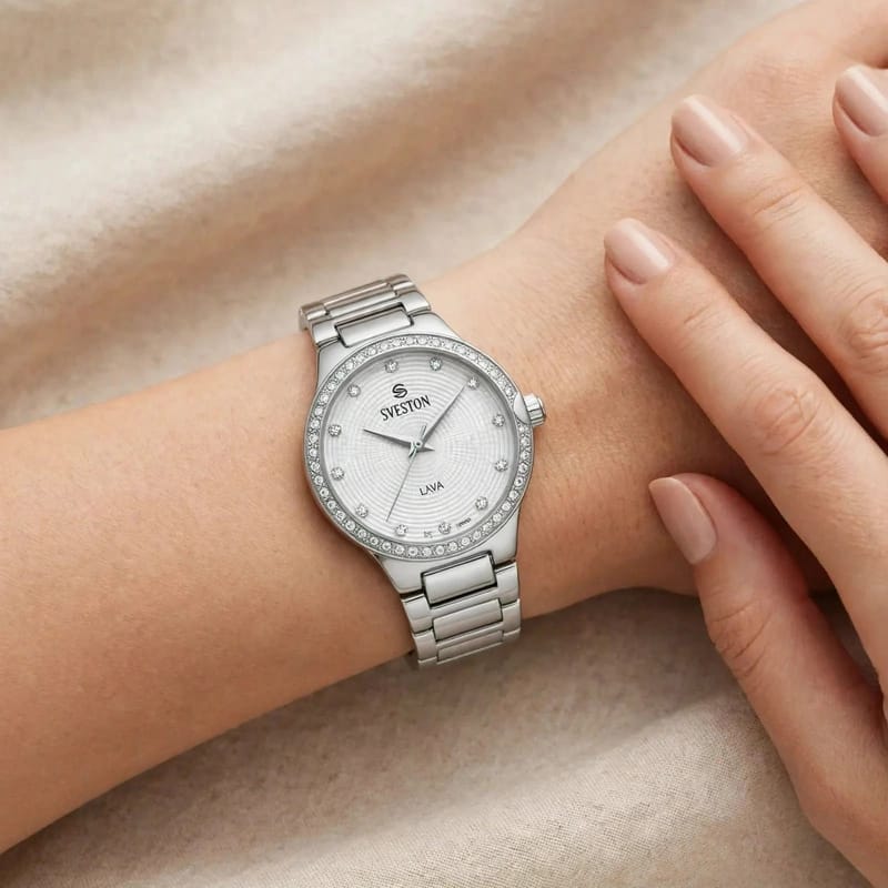 Women Rose Gold Crystal Watch Round Dial | Ladies Bracelet Watch with Crystals, photo 2