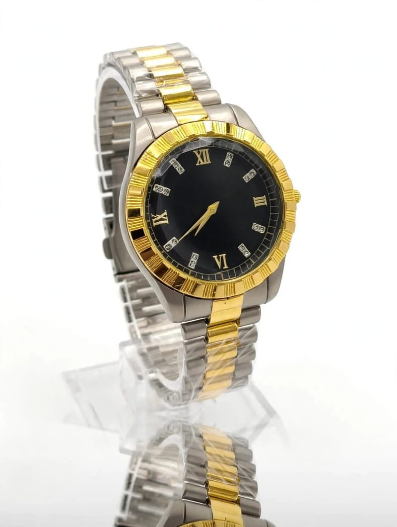 Men's Imported Quality Watch Multicolor | Round Dial Brass Chain Watch Pakistan - 22mm