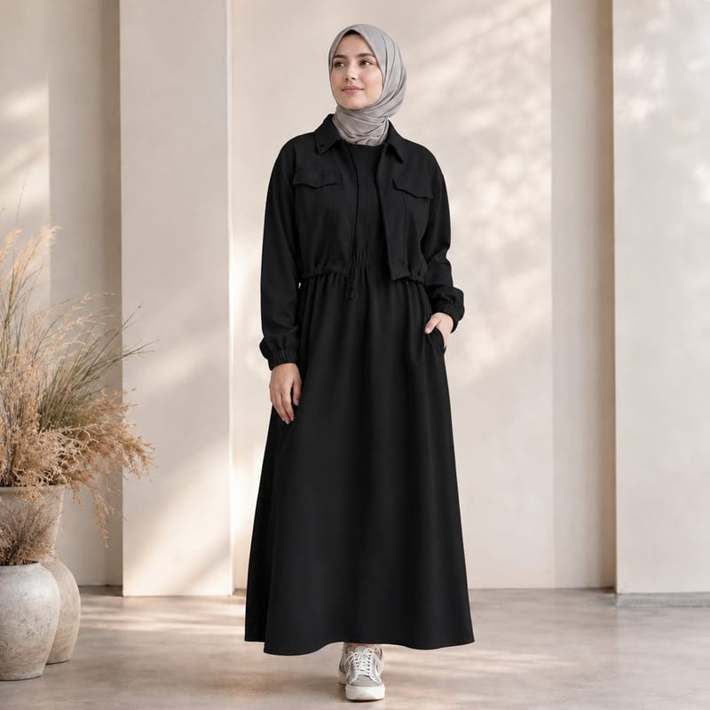 2 Pcs Women's utility Maxi Plain Zipper Tracksuit, photo 3