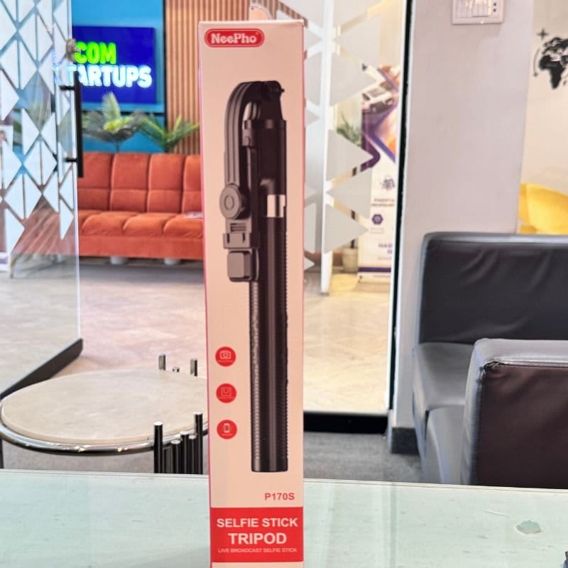 NeePho P170S Selfie Stick Tripod | Extendable , Bluetooth Remote, Universal Smartphone Mount | Durable Metal Build, photo 2