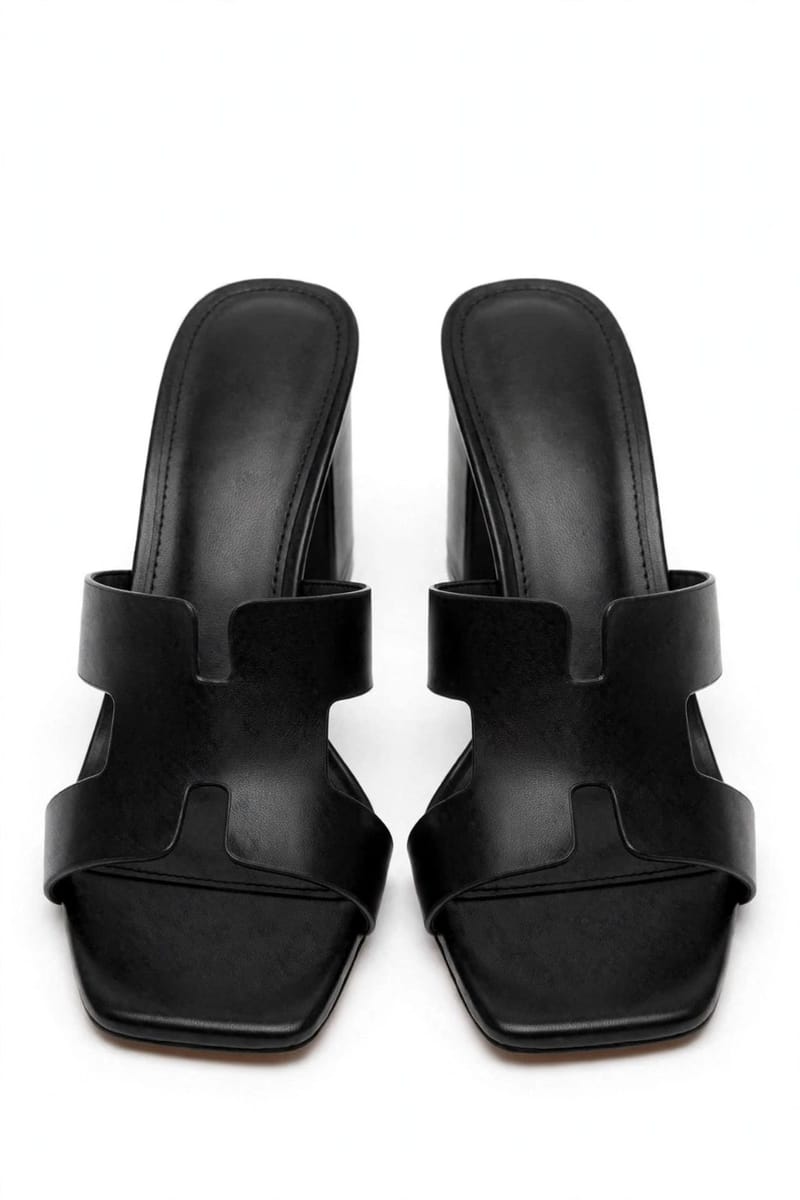 White Rexine Block Heel For Women - Wedding Party Wear - Beads Pattern - Comfortable Fancy Mule - Pakistani Heels 2025, photo 4