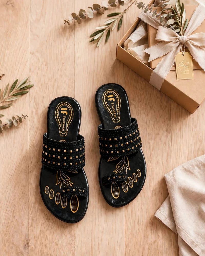 Black Cork Formal Slipper For Women - Embroidered Pattern - Comfortable Formal Wear - Pakistani Khussa Style 2025 New, photo 3