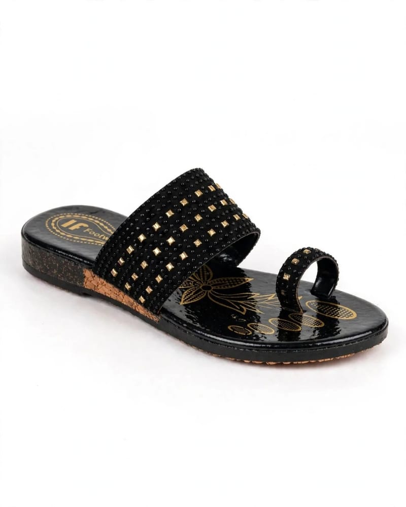 Black Cork Formal Slipper For Women - Embroidered Pattern - Comfortable Formal Wear - Pakistani Khussa Style 2025 New, photo 4