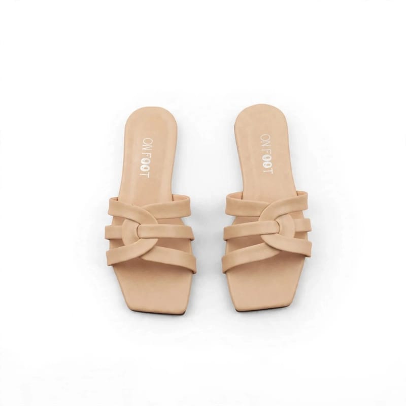 Chill Move 039 Fawn - Off White Fancy Flat For Women - Rexine Plain - Formal Casual Semi Formal - Pakistani Khussa 2025, photo 4