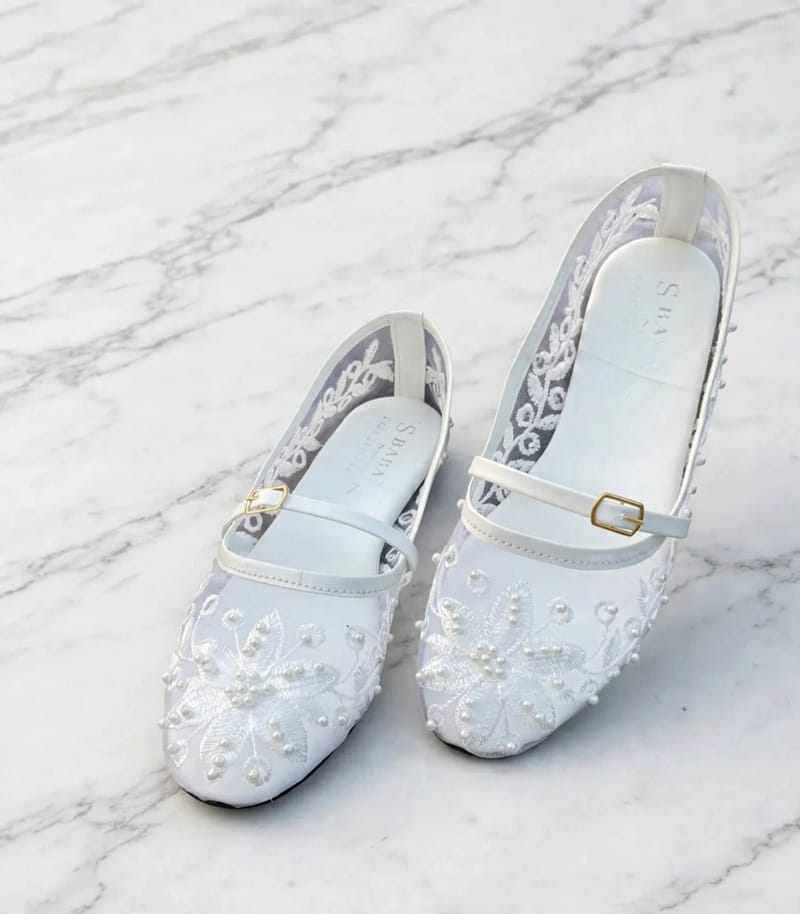 White Microfiber Fancy Pumps For Women - Gemstones Pattern - Fancy Formal Casual - College Wear Trendy Beads Pump 2025 -, photo 2