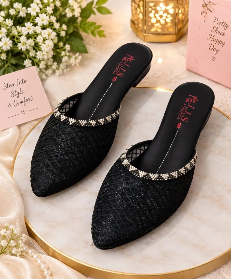 Women's Mesh Casual Pumps - Rhinestone Pattern - Mesh Material - Casual Fancy College - Semi-Formal Formal Pump For