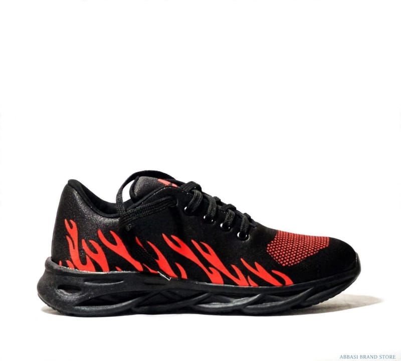 Men's Red Fire Rubber Joggers - Men's Rubber Joggers Size 39-44 - Red Fire Design - Soft Cozy Comfortable - Round Toe, photo 2
