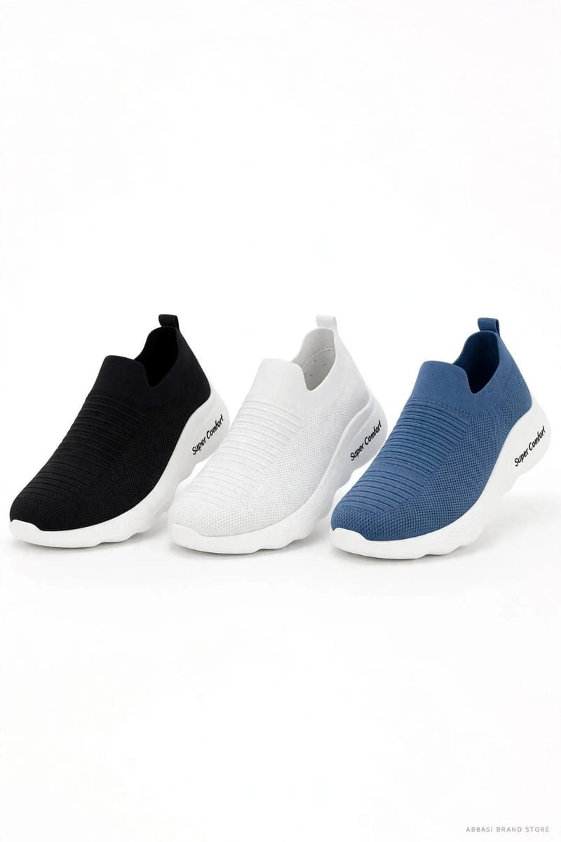 Men's Blue Slip-On Walking Sneakers Size 40-45 - Canvas Textured Pattern - Men's Walking Sneakers - Breathable Slip-On -, photo 6