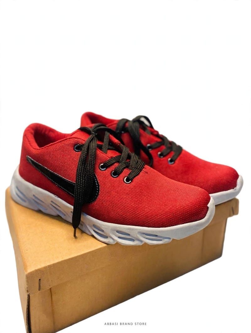 Men's Black Fabric Walking Sports Shoes Pakistan - Fabric Plain Sports Shoes - Men's Walking Sports Shoes - Casual