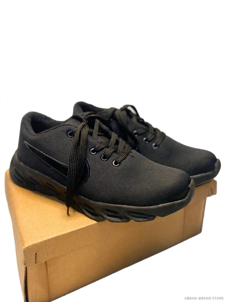 Men's Black Fabric Walking Sports Shoes Pakistan - Fabric Plain Sports Shoes - Men's Walking Sports Shoes - Casual, photo 2