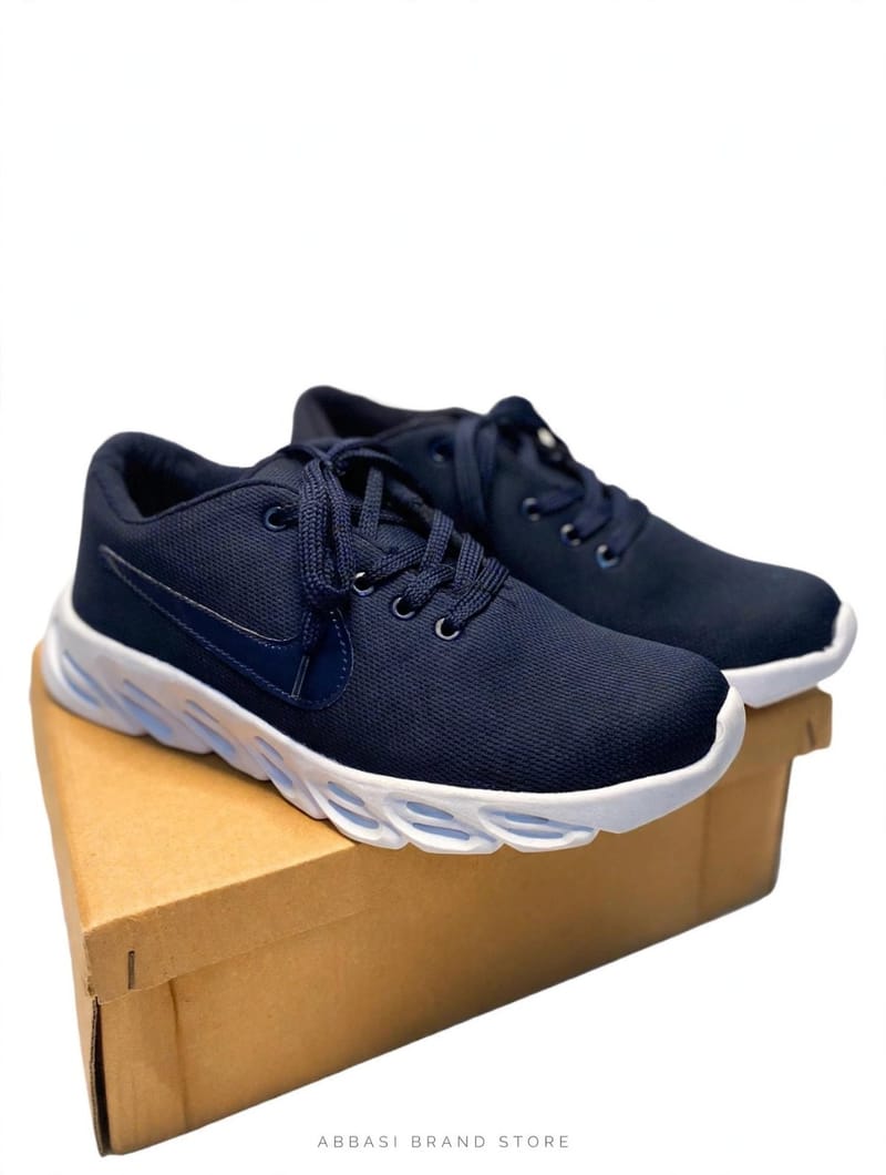 Men's Black Fabric Walking Sports Shoes Pakistan - Fabric Plain Sports Shoes - Men's Walking Sports Shoes - Casual, photo 3