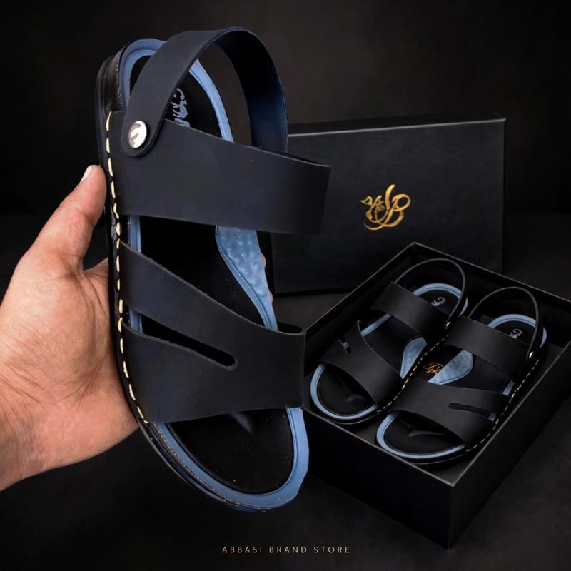 Men's Black Synthetic Leather Sandals Size 6-11 - Synthetic Leather Fancy Sandals - Men's Formal Casual Sandals - Button, photo 7