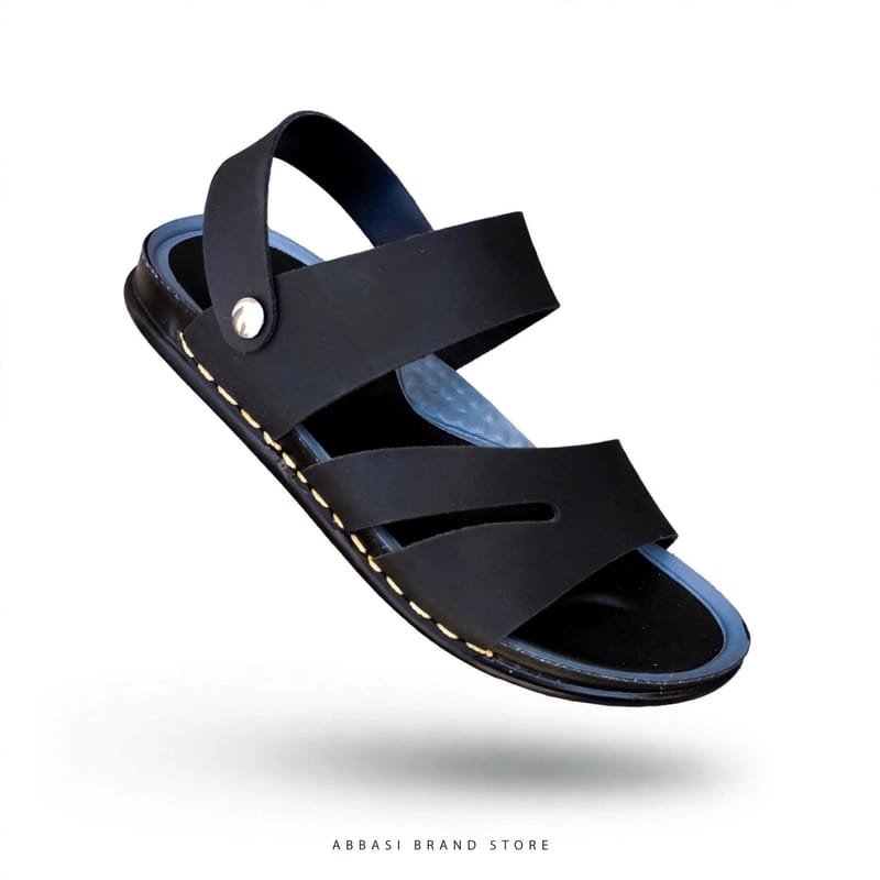Men's Black Synthetic Leather Sandals Size 6-11 - Synthetic Leather Fancy Sandals - Men's Formal Casual Sandals - Button, photo 6