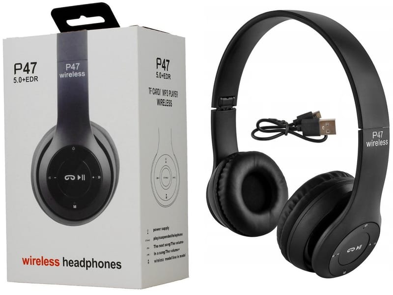 P47 Wireless Headphones | Bluetooth Foldable Headset | Stereo Sound | FM Radio & TF Card Support | Built-in Microphone, photo 2